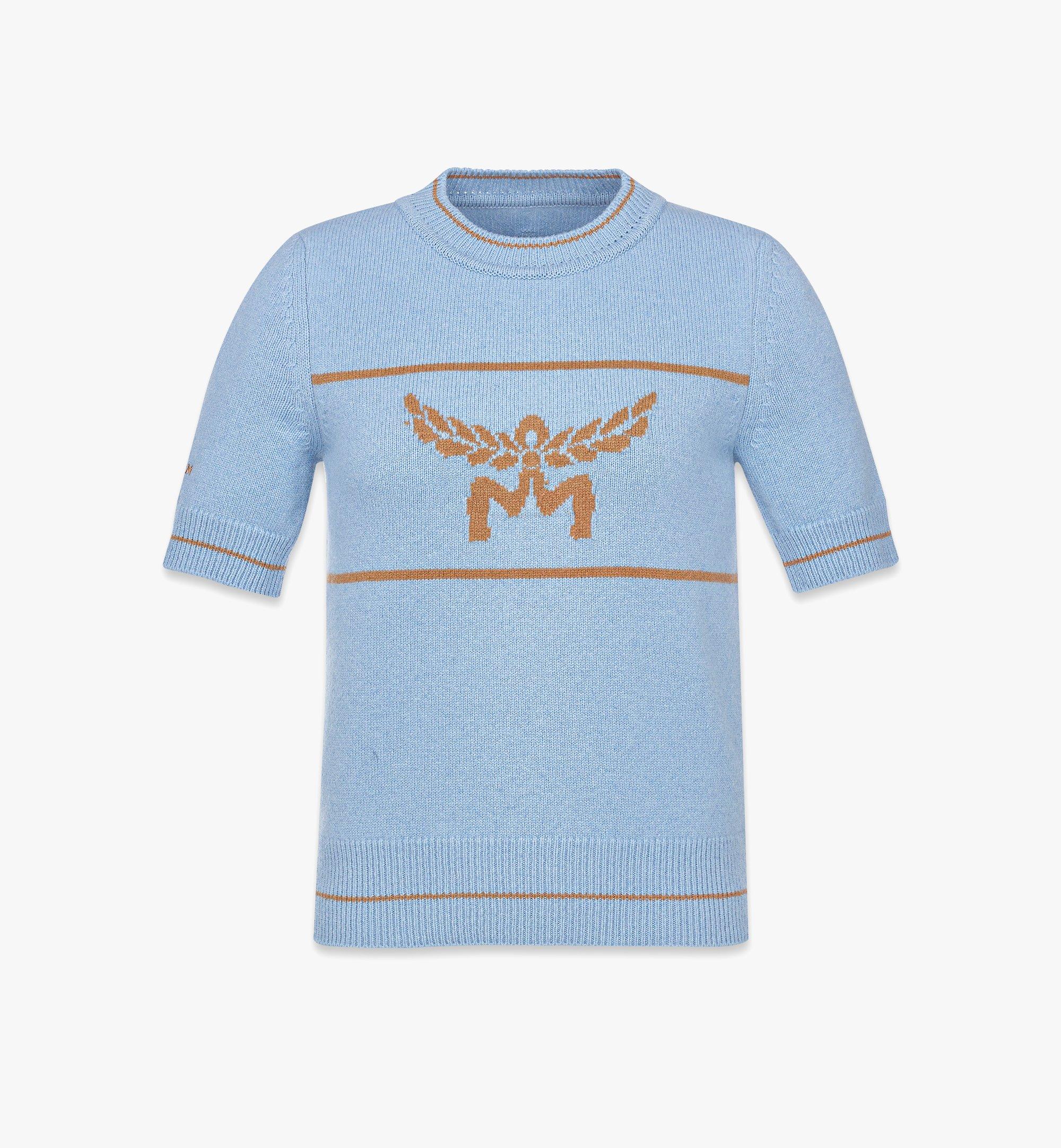 Intarsia Logo Short Sleeve Sweater 1